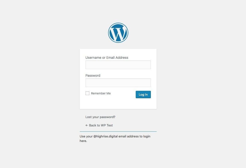 A screenshot of the WordPress login screen, modified with a WordPress hook, outputting some content below the form.